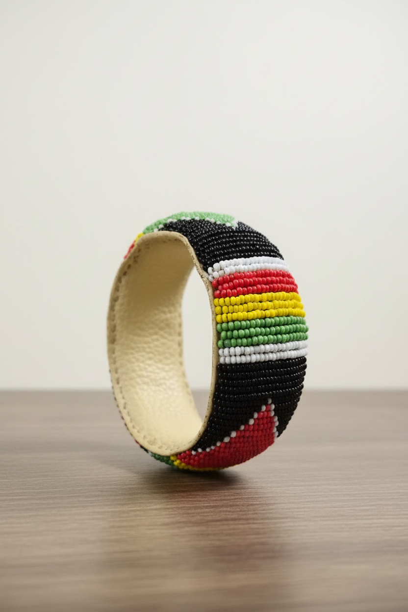 Bracelet manchette en perles multicolore – Élégance artisanale ✨