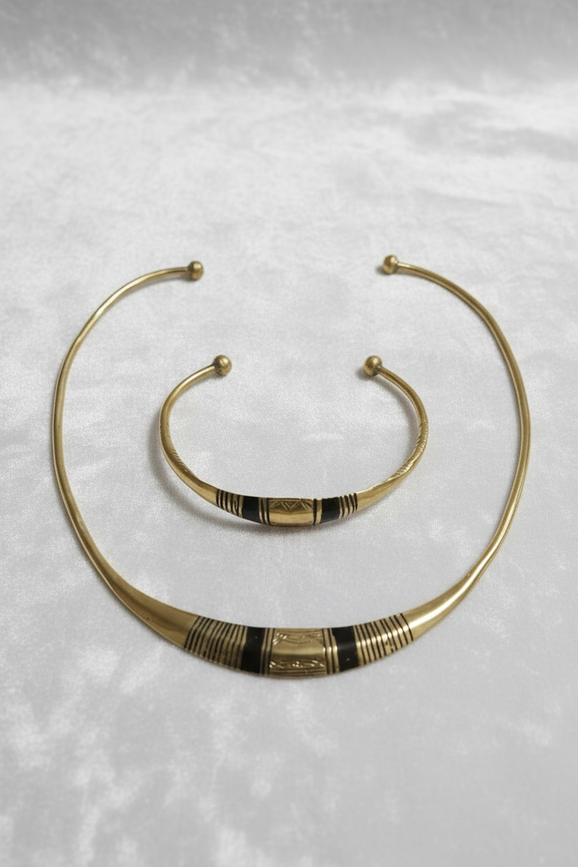 Ensemble de bijoux touareg – Collier & Bracelet en nickel