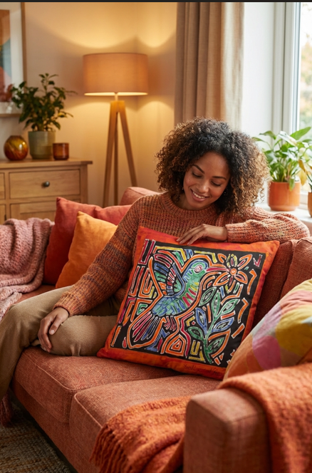 💝 Housse en batik : Un cadeau qui fait battre le cœur… et chanter la maison