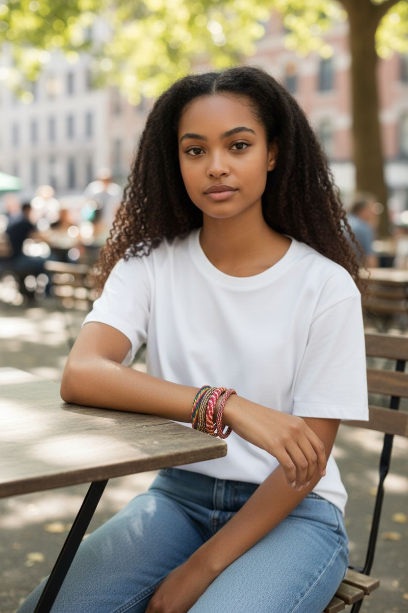 Bracelets de Madagascar en raphia multicolore