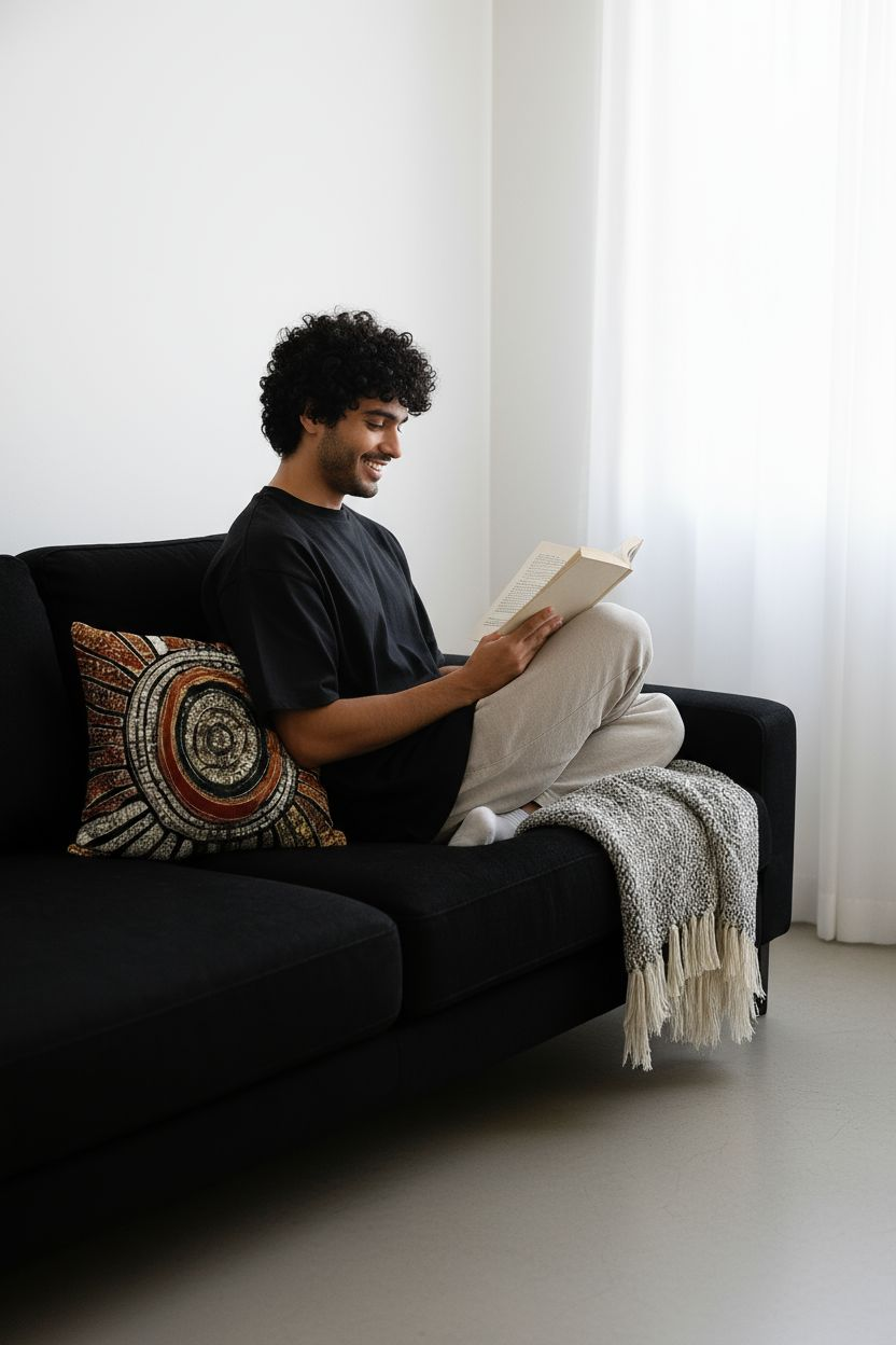 Batik Artisanal "Soleil en Joie" - Housse Coton Fait Main