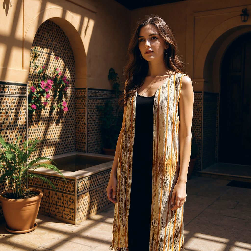 Veste longue sans manches en Faso Dan Fani