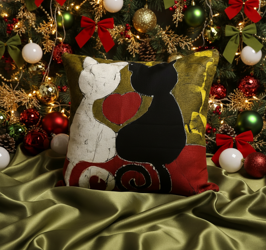 Batik Artisanal "Mes Chat-mours" - Housse Coton Fait Main multi usages🐾