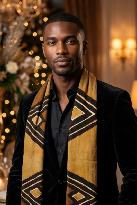 Écharpe bogolan multifonction – 200 × 37 cm