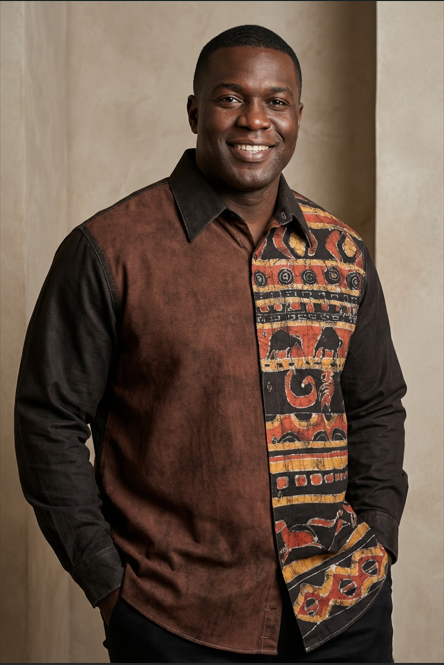 Chemise homme en batik – Pièce unique, confort et caractère