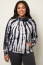 Pull-over à capuche noir gris blanc en coton – Teinture artisanale Koko Donda (Burkina Faso)