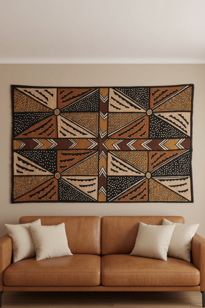 Étoffe Bogolan Traditionnel du Mali - 2m x 1,14m