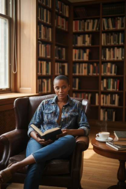 Chemise Jean Coton Batik Artisanal Taille 40 | Sol'Anna Galerie