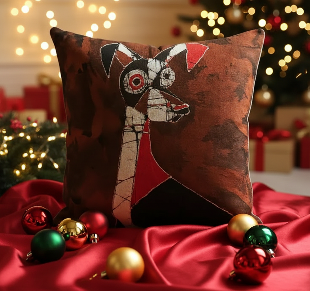 Batik Artisanal "Mon Chien Drôle" - Housse Coton Fait Main multi usages