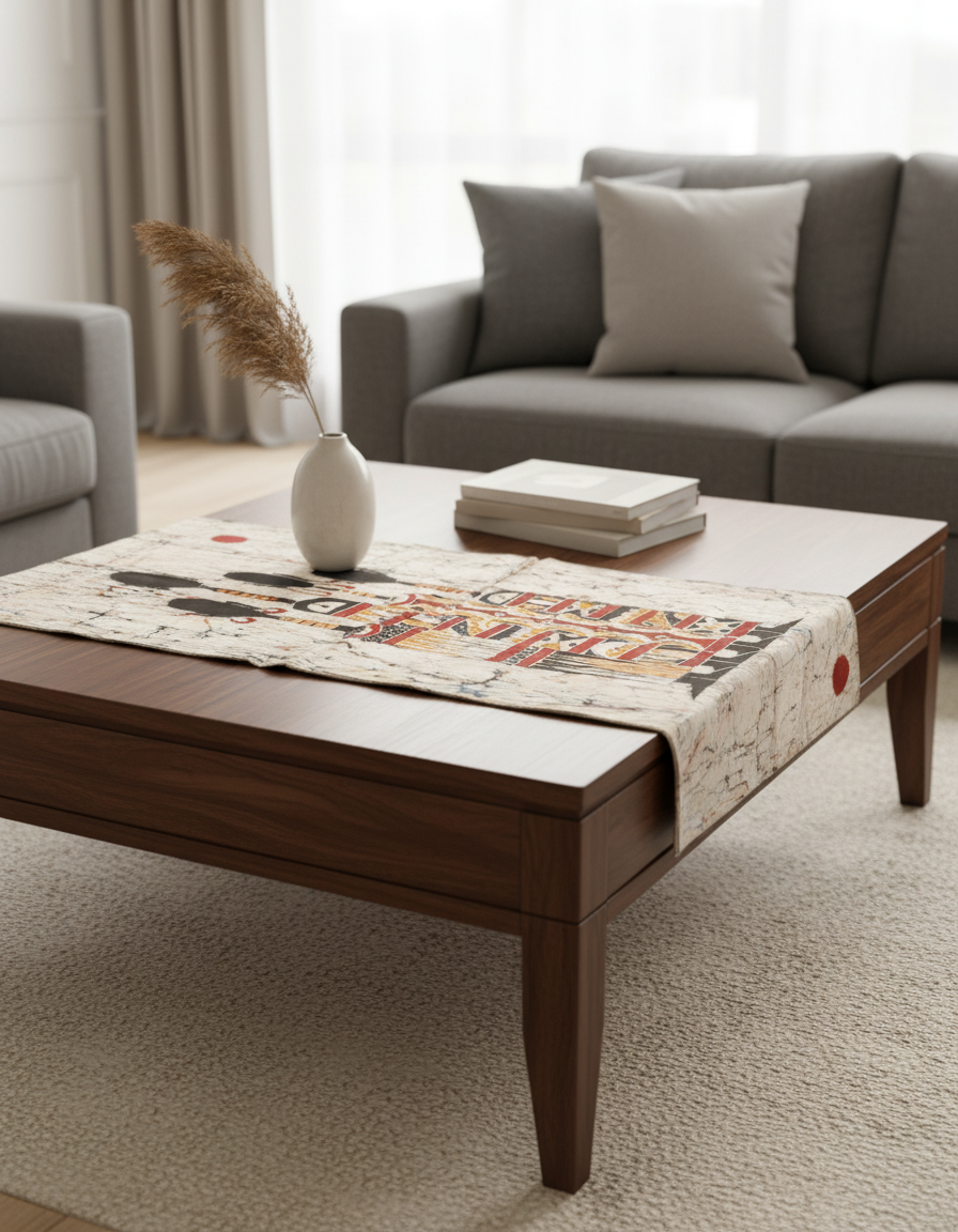 Batik Artisanal" Ma Famille nous 4" - Tableau Coton Unique