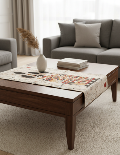 Batik Artisanal" Ma Famille nous 4" - Tableau Coton Unique