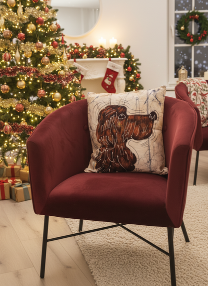 Batik Artisanal "Mon Chien Douceur Rousse" - Housse Fait Main rousse multi usages