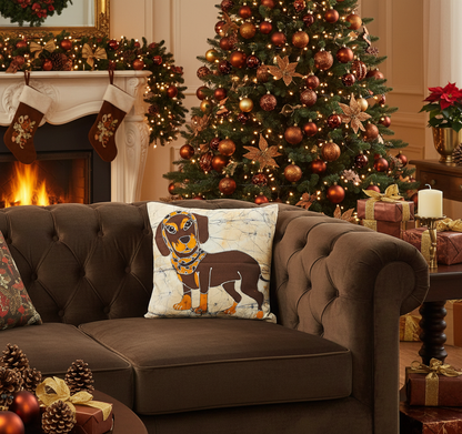 Batik Artisanal "Le Petit Gardien du salon" - Teckel Housse Fait Main