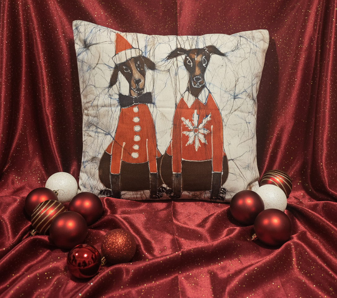 Batik Artisanal "Les Compagnons de l'Hiver" - Housse Noël multi,usages