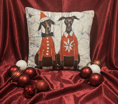 Batik Artisanal "Les Compagnons de l'Hiver" - Housse Noël multi,usages