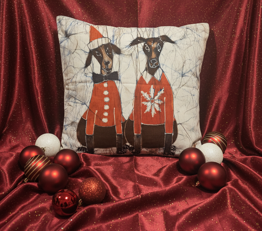 Batik Artisanal "Les Compagnons de l'Hiver" - Housse Noël multi,usages