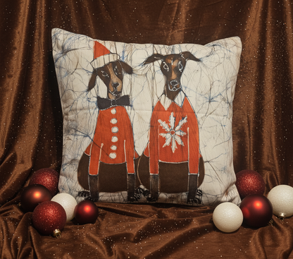 Batik Artisanal "Les Compagnons de l'Hiver" - Housse Noël multi,usages