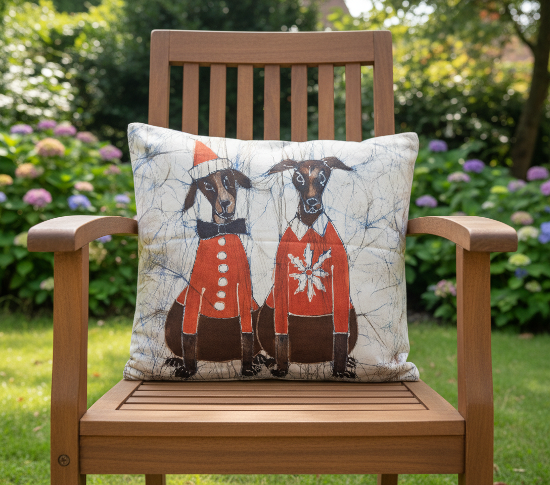 Batik Artisanal "Les Compagnons de l'Hiver" - Housse Noël multi,usages