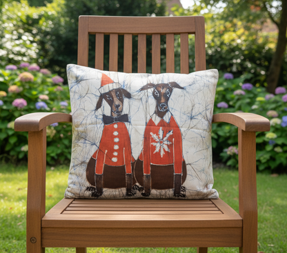 Batik Artisanal "Les Compagnons de l'Hiver" - Housse Noël multi,usages