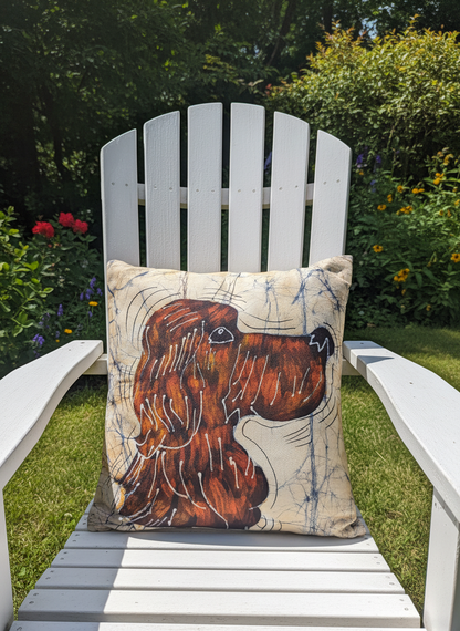 Batik Artisanal "Mon Chien Douceur Rousse" - Housse Fait Main rousse multi usages