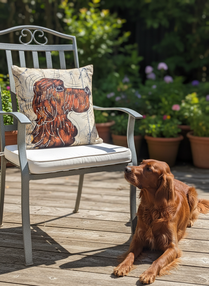 Batik Artisanal "Mon Chien Douceur Rousse" - Housse Fait Main rousse multi usages