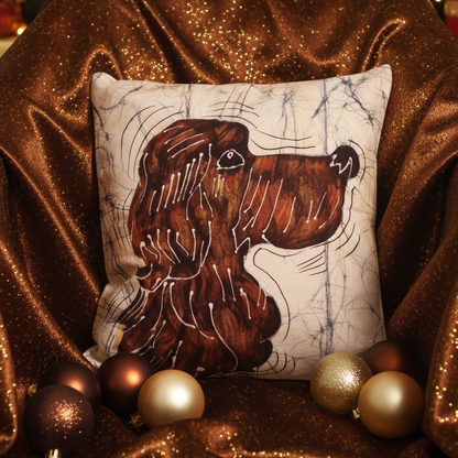 Batik Artisanal "Mon Chien Douceur Rousse" - Housse Fait Main rousse multi usages