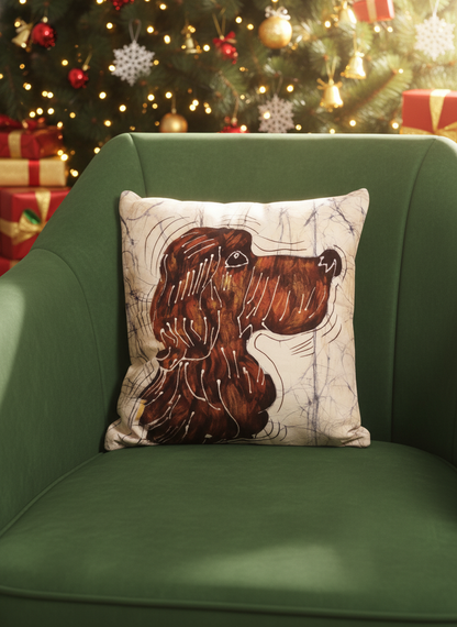 Batik Artisanal "Mon Chien Douceur Rousse" - Housse Fait Main rousse multi usages
