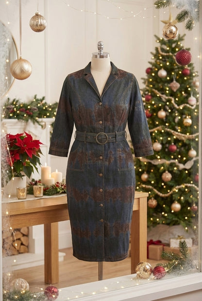 Robe Jean Stretch Koko Donda - Design Artisanal Sol'Anna | Mode Unique