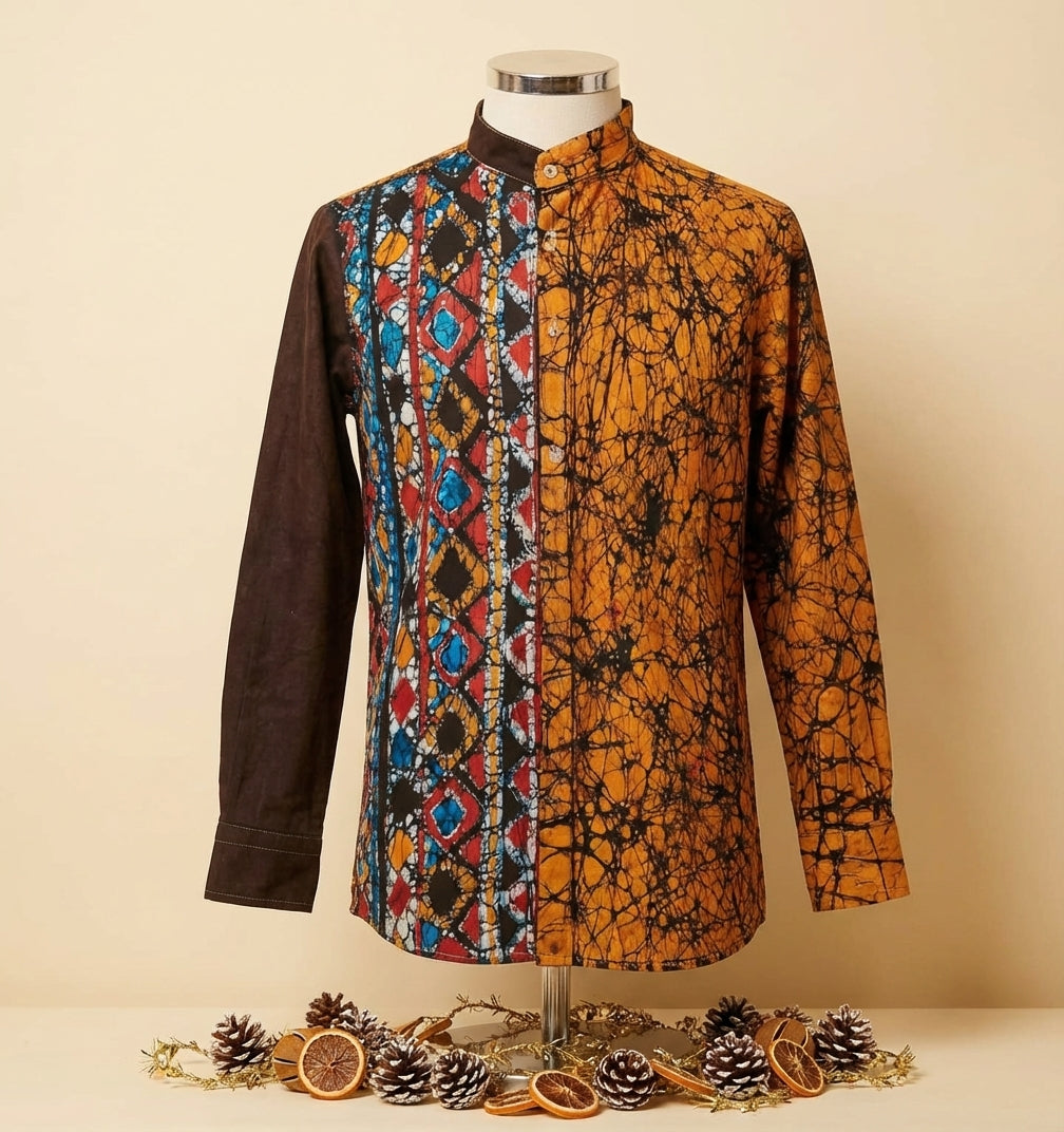 Chemise stylée en batik artisanal Homme - Coton 100%