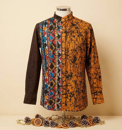 Chemise stylée en batik artisanal Homme - Coton 100%