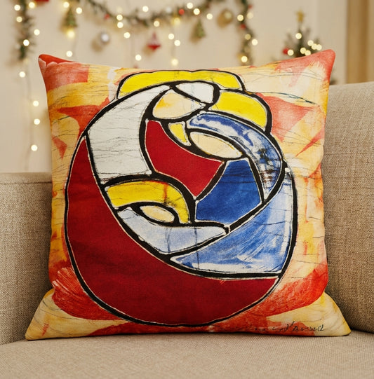 Batik artisanal Crèche de Noël – Housse Coton fait main - Décoration Unique Sol'Anna