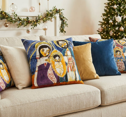 Batik artisanal Crèche de Noël – Housse Coton fait main - Décoration Unique Sol'Anna