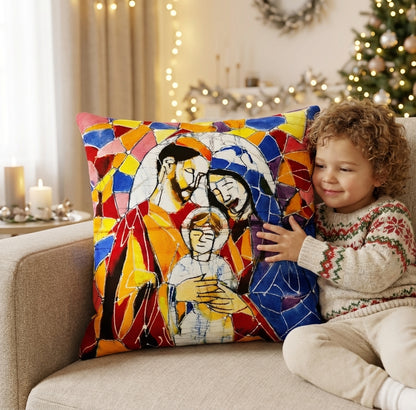 Batik artisanal Crèche de Noël – Housse Coton fait main - Décoration Unique Sol'Anna