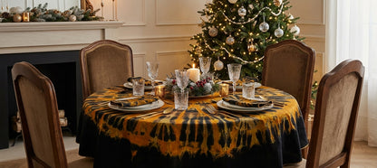 Parrure de table koko donda en coton : Nappe ronde + 4 serviettes