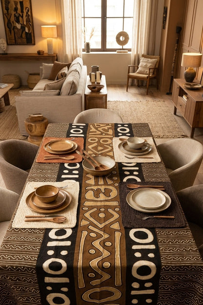 Grande étoffe bogolan du Mali – Pièce d’exception, art vivant : multicolore