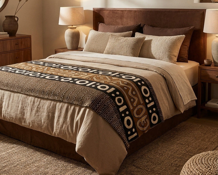 Grande étoffe bogolan du Mali – Pièce d’exception, art vivant : multicolore