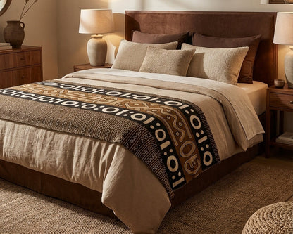 Grande étoffe bogolan du Mali – Pièce d’exception, art vivant : multicolore