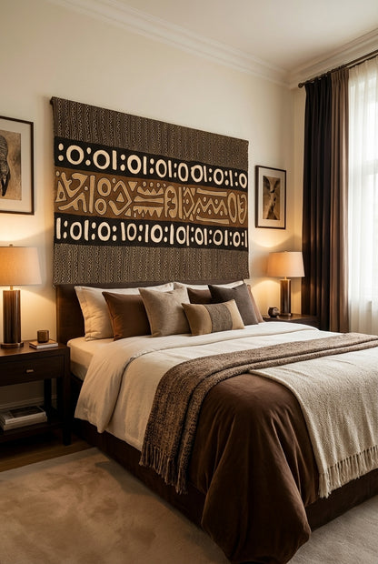 Grande étoffe bogolan du Mali – Pièce d’exception, art vivant : multicolore