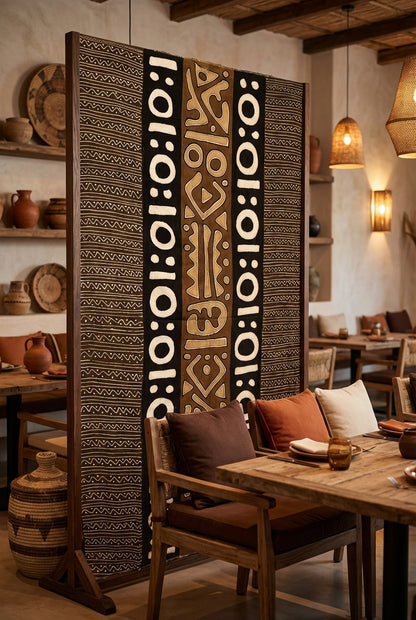 Grande étoffe bogolan du Mali – Pièce d’exception, art vivant : multicolore