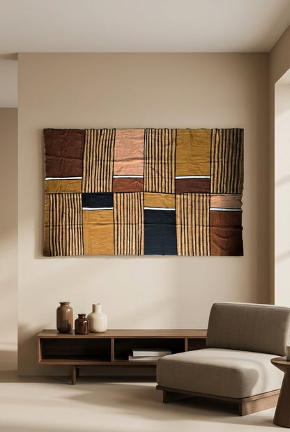 Étoffe Bogolan Traditionnel du Mali - 2m x 1,14m