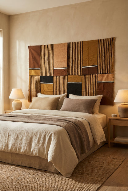 Étoffe Bogolan Traditionnel du Mali - 2m x 1,14m