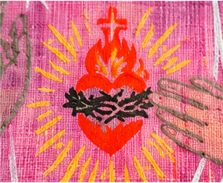 Détail peint du Sacré-Cœur de Jésus