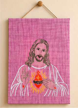 Présentation murale du tableau du Sacré-Cœur de Jésus