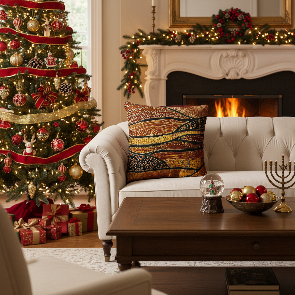 Batik Artisanal "Ondes et Dunes" - Housse Coton Fait Main multi usages