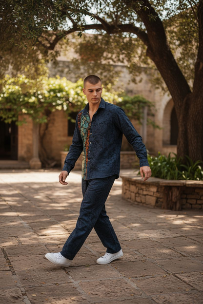 Chemise Batik Homme Artisanale Taille 44 | Création Unique Sol'Anna