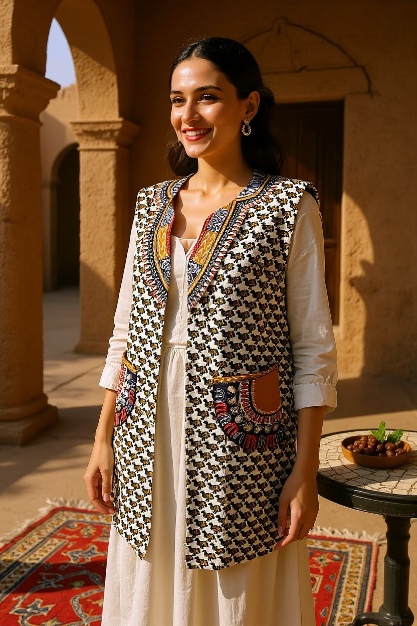 Veste sans manches en wax