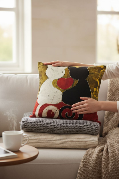 Batik Artisanal "Mes Chat-mours" - Housse Coton Fait Main multi usages🐾