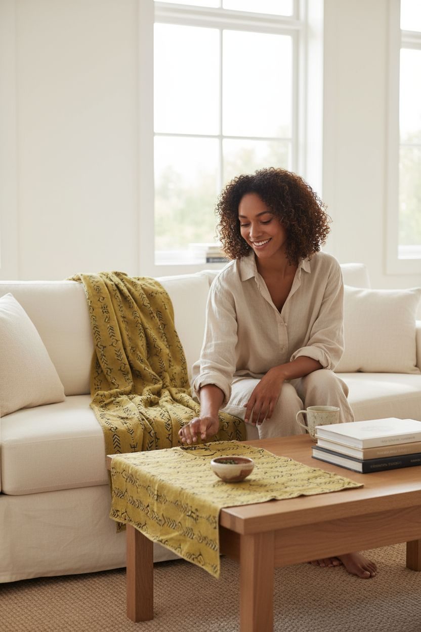 Étoffe en bogolan "Récits d'Afrique"