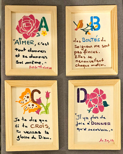 Lot 4 Tableaux "Paroles de sagesse "