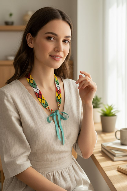 Collier de perles en joie